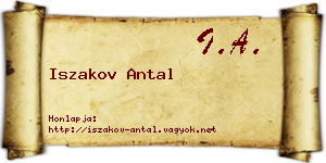 Iszakov Antal névjegykártya